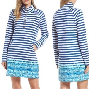 Lilly Pulitzer Captain Dress Bright Navy Positano Stripe, UPF 50, Size XS | Swim